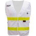 Gss Safety GSS Safety Incident Command Vest- White w/ Lime Prismatic Tape-One size Fits All 3118
